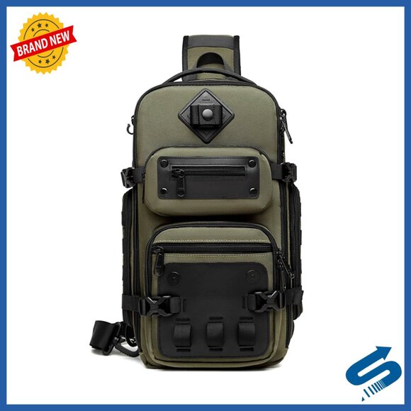 Tactical Sling Backpack with Tripod Holder Waterproof Fits 10.5